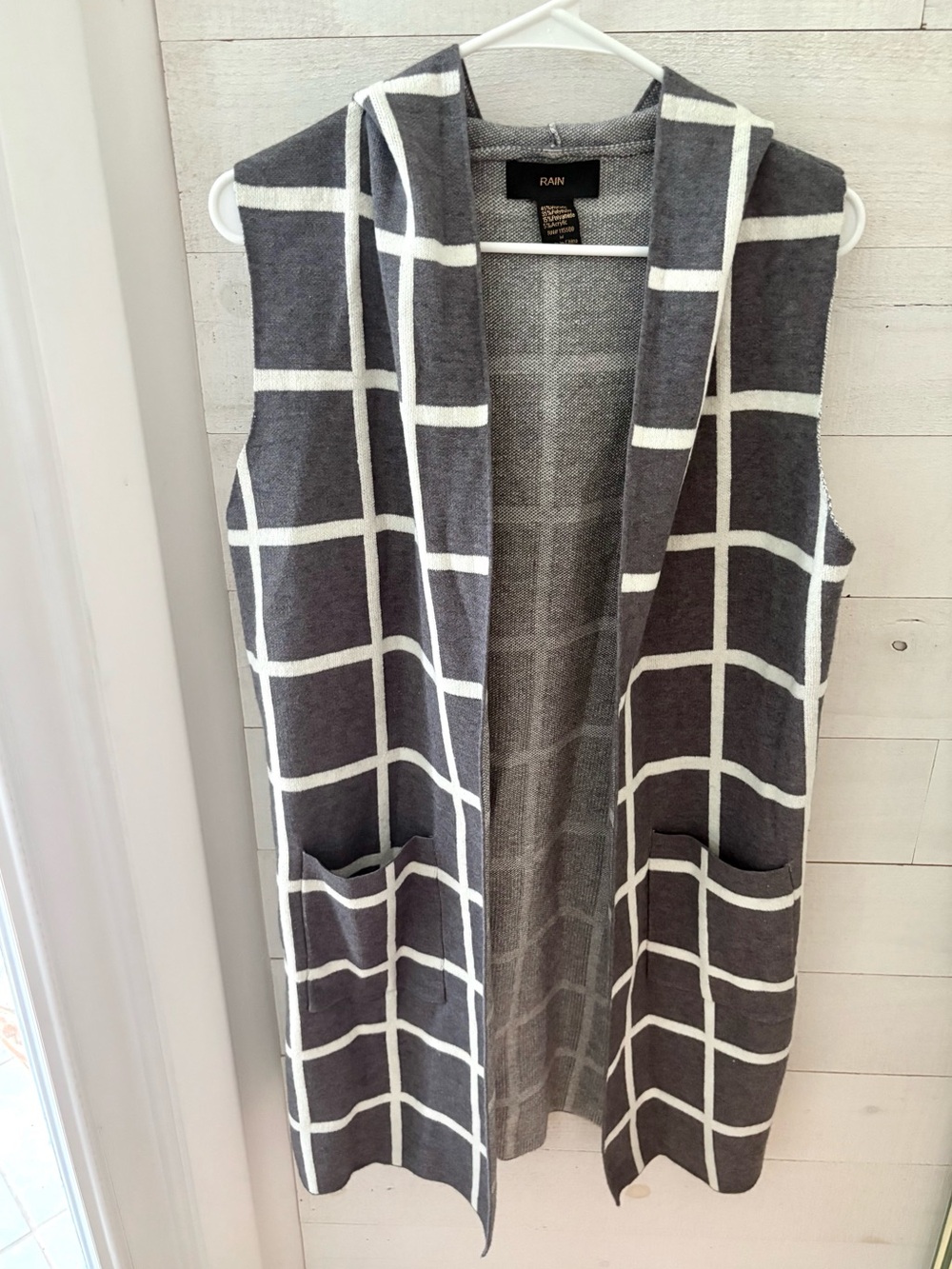 RAIN Open Front Hoodie Sweater / Sleeveless Cardigan MEDIUM